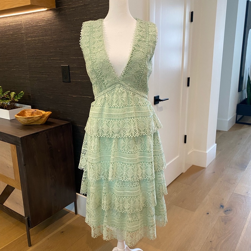 Gianni Bini deep plunge dress midi length